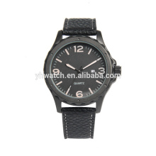 Reloj de cuarzo de negocios de moda para hombre con correa de cuero negro